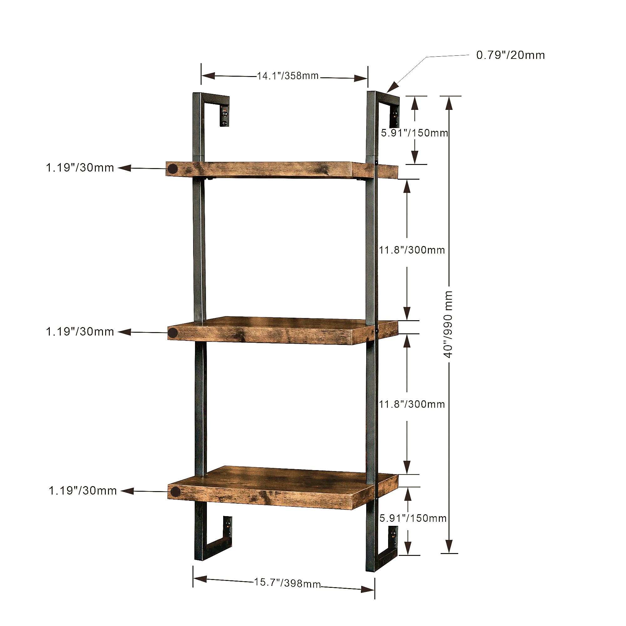 Wall Shelf Commercial Kitchen - Factory Direct 2026 50lbs Capacity 3-Tier