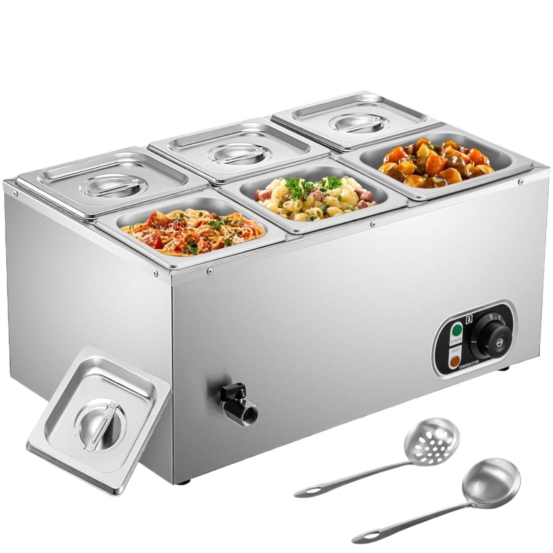Bain Marie Food Warmer - 6 Tanks Commercial Bain Marie Food