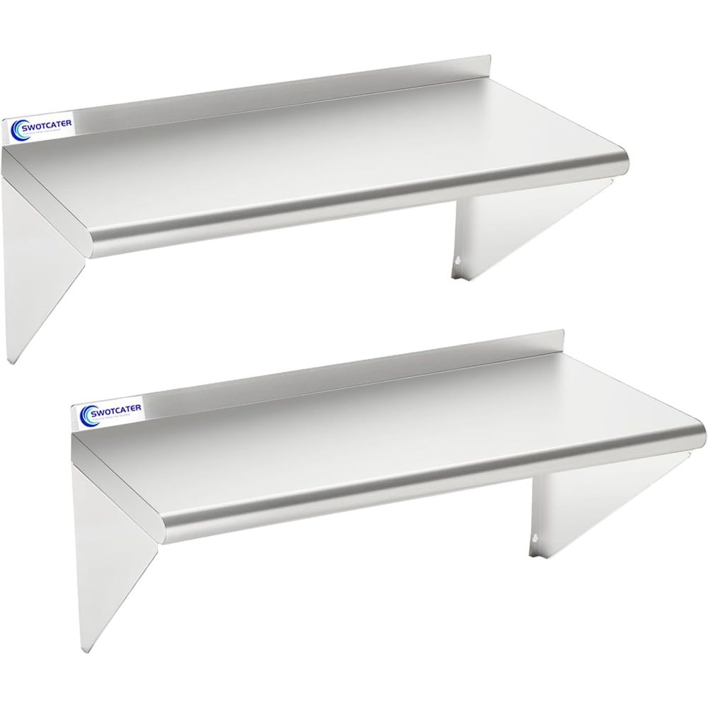 Wall Shelf Commercial Kitchen - 2 Pack Stainless Steel Shelves 12x24