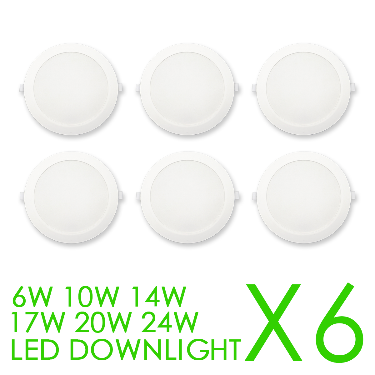 Commercial Kitchen Lighting - 6PCS Flicker-free Ultra-thin Led Downlight AC