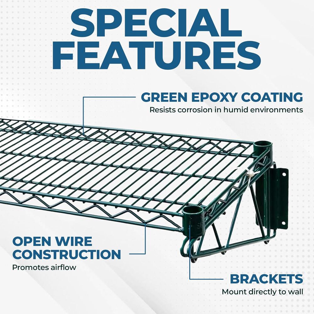 Premium Epoxy Green Wire Wall  - огляд і ціна Wall Shelf Commercial Kitchen
