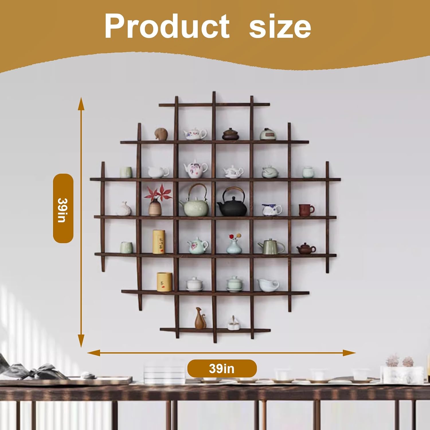 Solid Wood Chinese Tea Cup Hol - огляд і ціна Wall Shelf Commercial Kitchen
