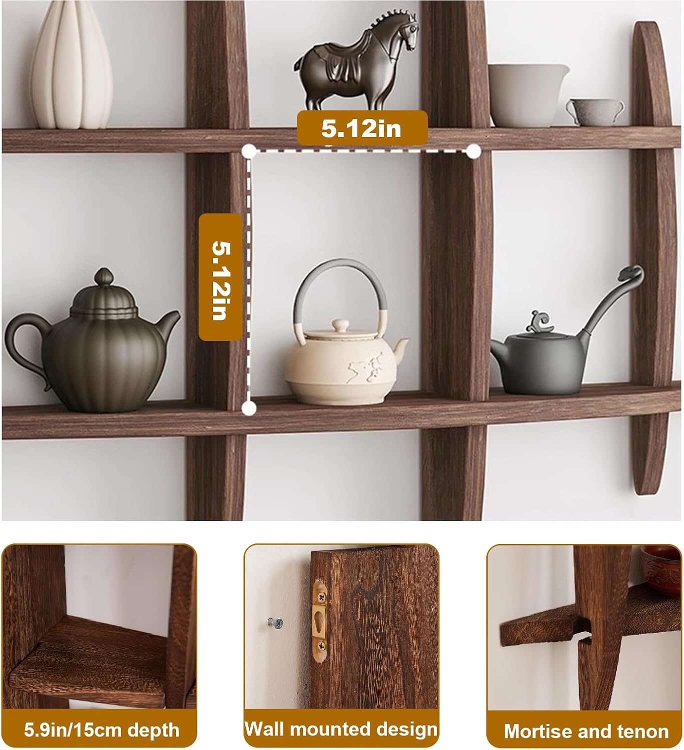 Solid Wood Chinese Tea Cup Hol - огляд і ціна Wall Shelf Commercial Kitchen