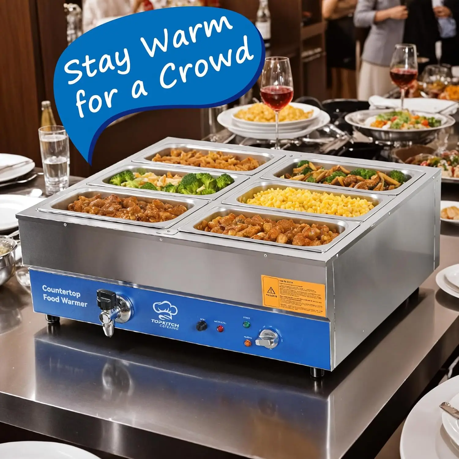 ETL Listed 4 Pan Commercial Fo - огляд і ціна Bain Marie Food Warmer