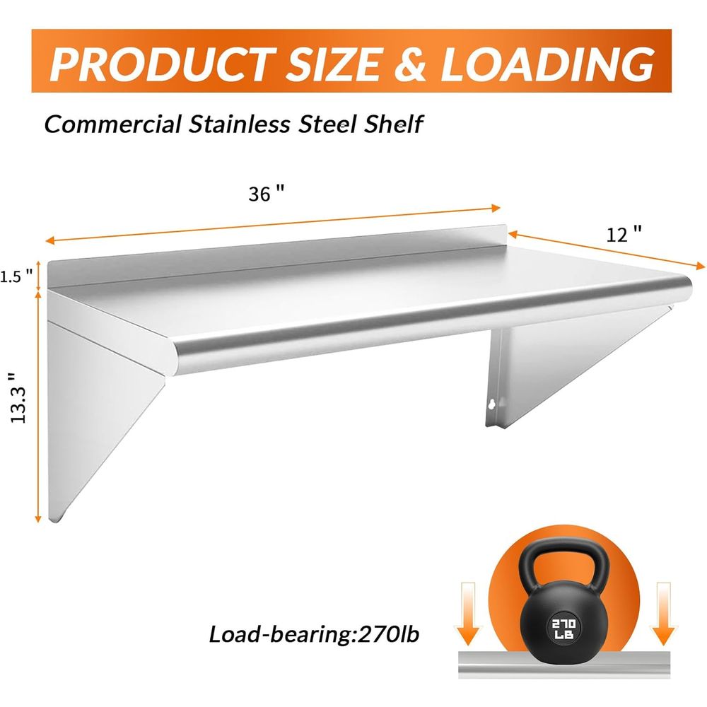 Commercial Stainless Steel She - огляд і ціна Wall Shelf Commercial Kitchen