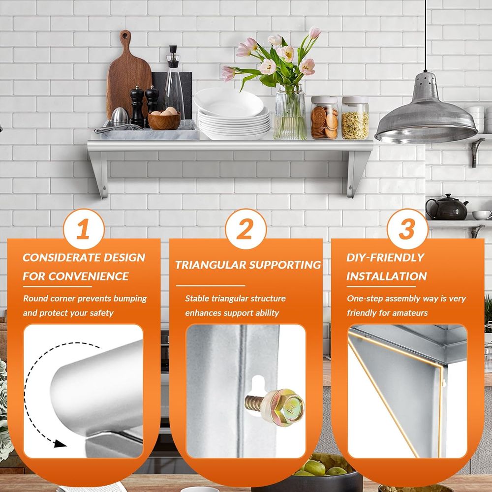 Commercial Stainless Steel She - огляд і ціна Wall Shelf Commercial Kitchen