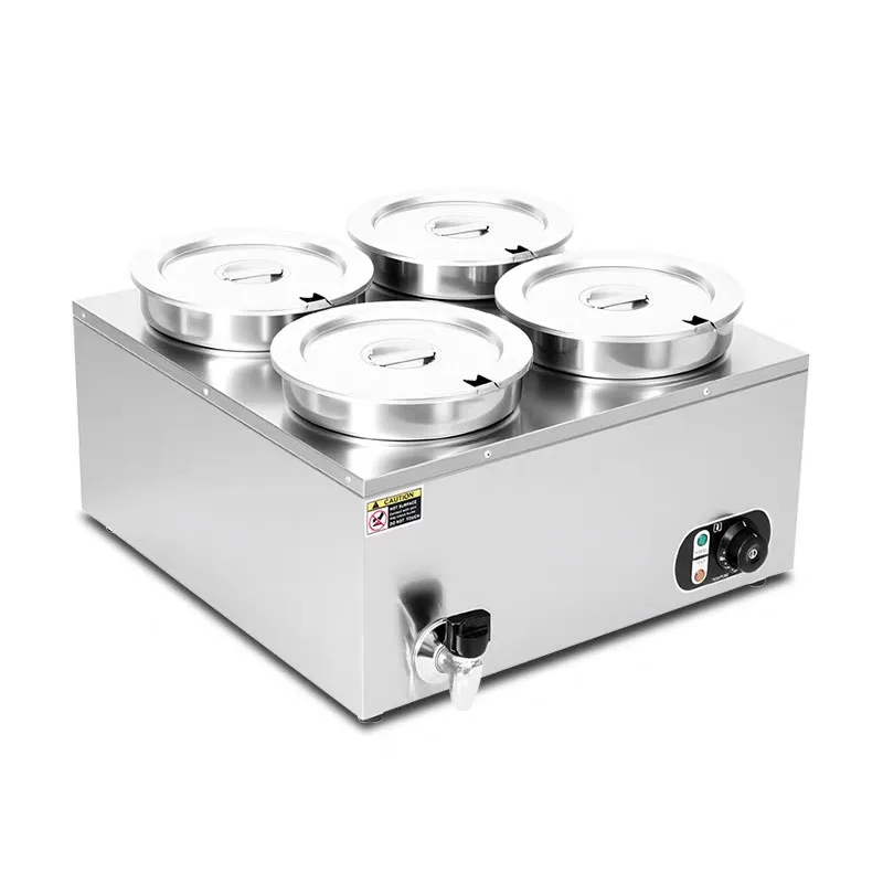 4 Round Pot Stainless Steel Co - огляд і ціна Bain Marie Food Warmer