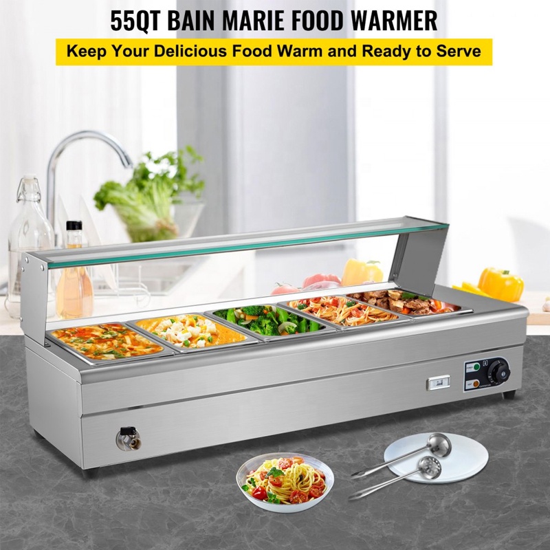 Pans Electric Industrial Table - огляд і ціна Bain Marie Food Warmer