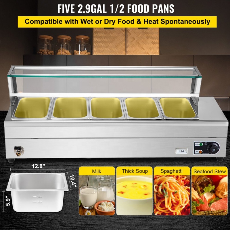 Pans Electric Industrial Table - огляд і ціна Bain Marie Food Warmer