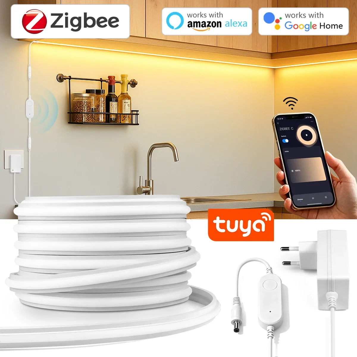 Zigbee 3.0 24V Neon LED Strip  - огляд і ціна Commercial Kitchen Lighting
