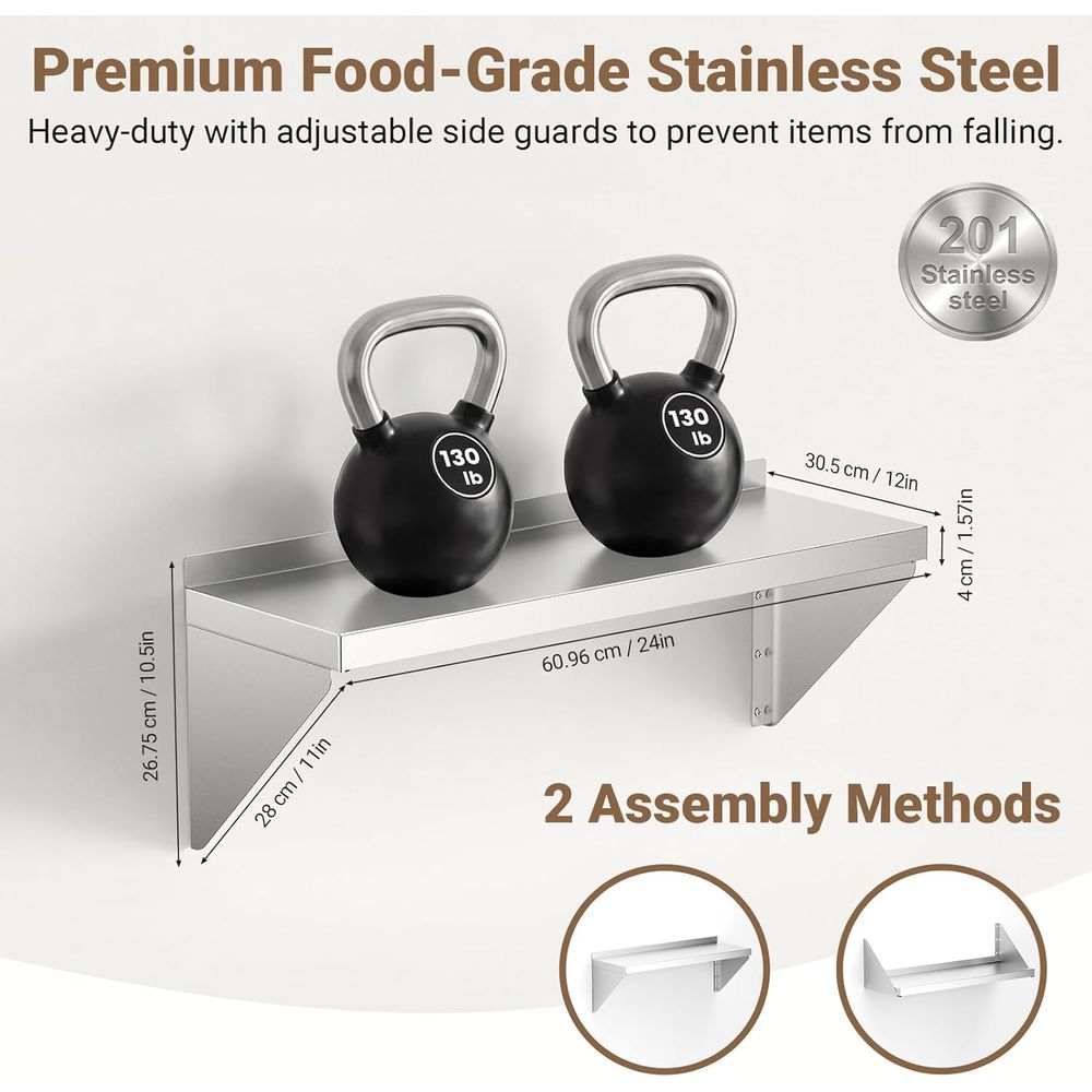 Stainless Steel Wall Shel 12 x - огляд і ціна Wall Shelf Commercial Kitchen