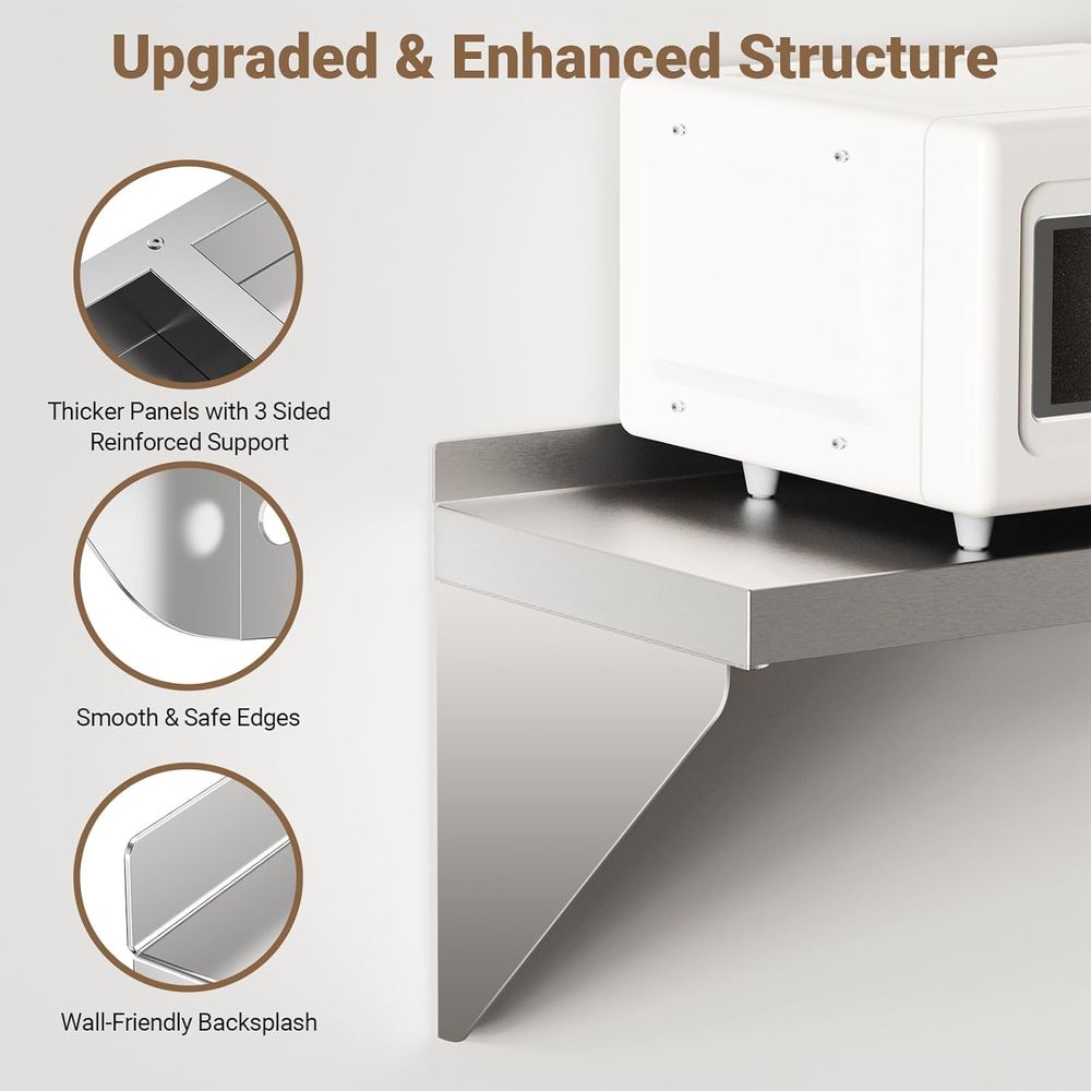 Stainless Steel Wall Shel 12 x - огляд і ціна Wall Shelf Commercial Kitchen